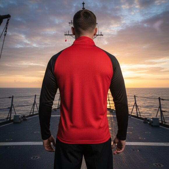 Under Armour ColdGear US Marines Semper Fi 1/4 Zip Pullover Black Red L NWT - Picture 4 of 10